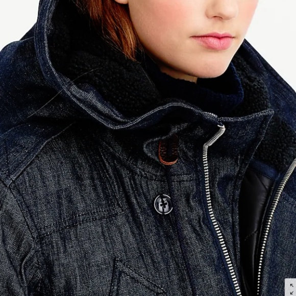 J CREW Collection Japanese Denim Burbridge Parka - Picture 2 of 3